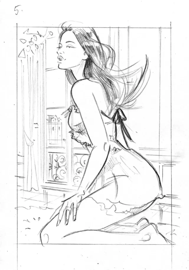 Sketch art of naughty women