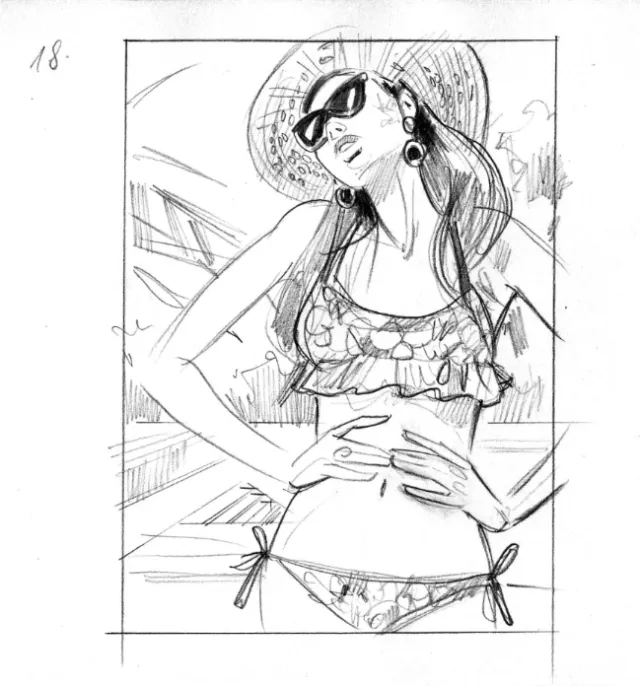 Beauty illustration of sexy bikini girl