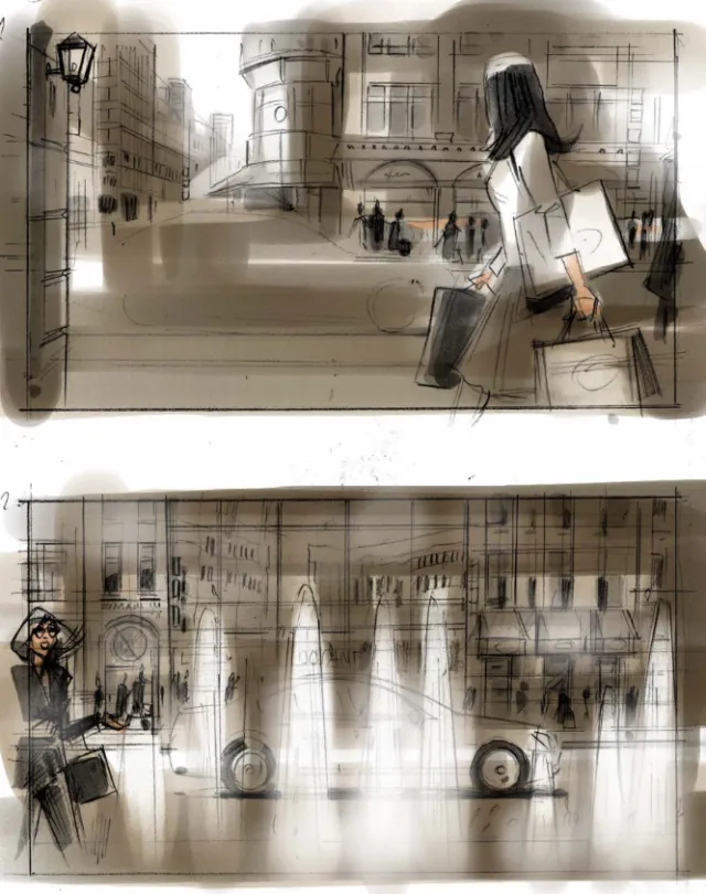 Architecture illustration of shopping mall