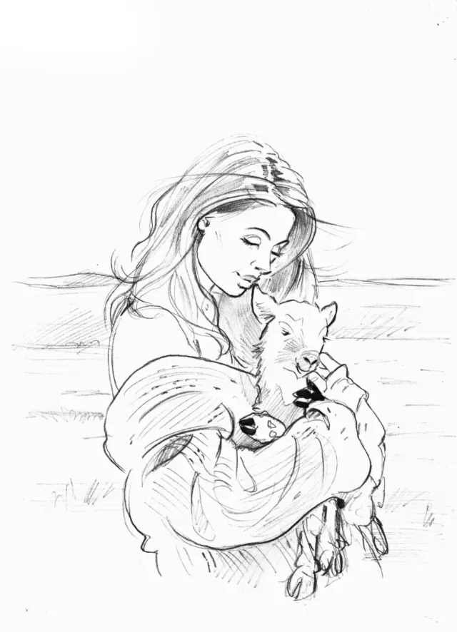 Line art of animal lovers