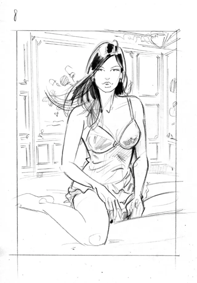 Fashion illustration of women in night dress