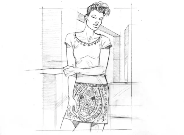 Fashion illustration of lady boy