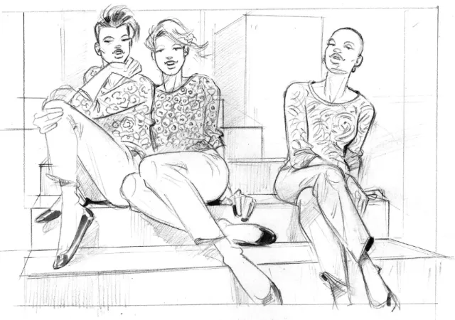 Line fashion illustration by Henryk Zimak