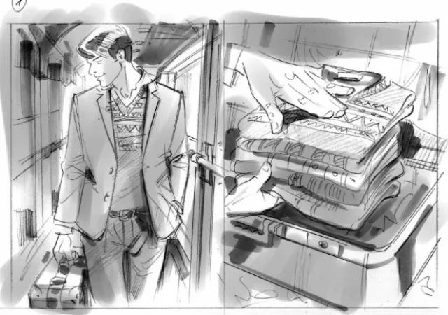 Drawing of men clothes illustration