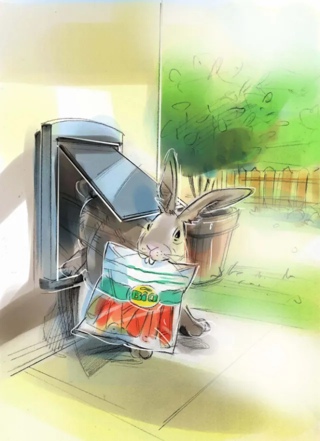 Watercolor painting of rabbit