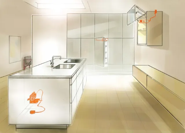 Digital painting of kitchen