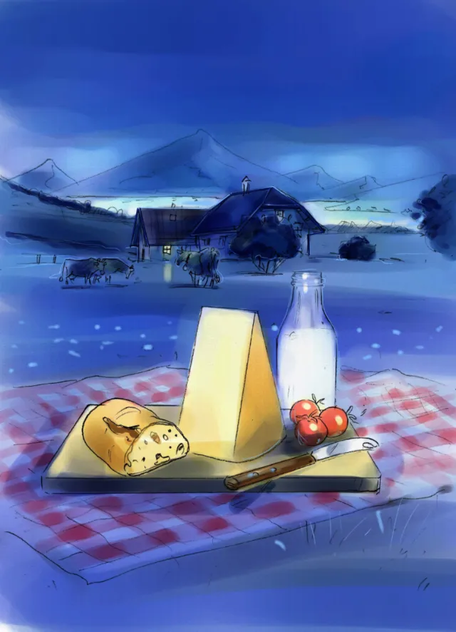 Digital painting of pan cake
