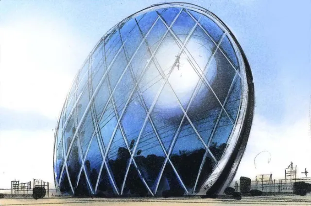 Architecture illustration of Glass house