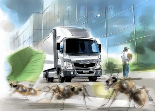 Watercolor painting of truck
