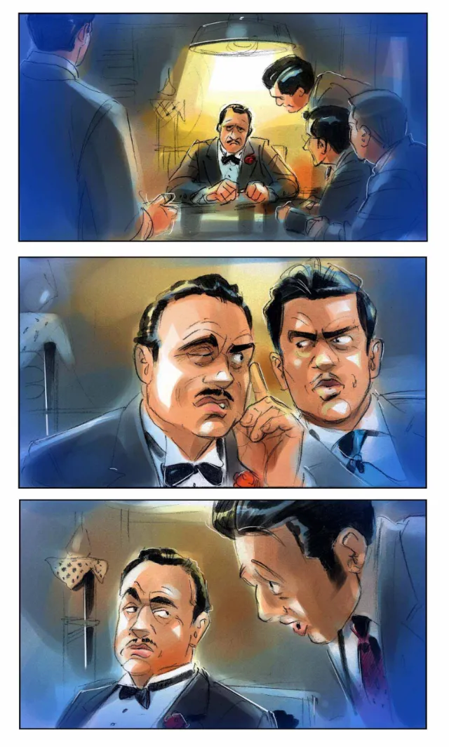 Discussing as a group storyboard illustration