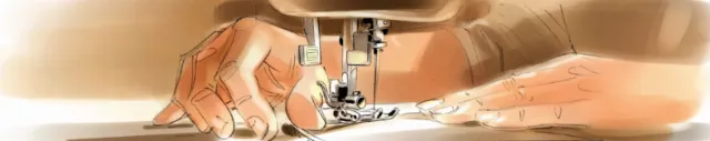 Digital painting of sewing
