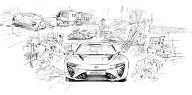 Paper art of sports car
