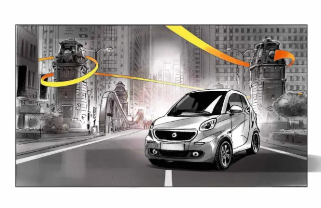 Advertising illustration of car