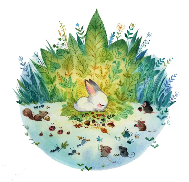 Children book watercolour art The Rabbit