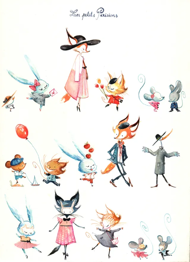 Animals character sketches for Ercuis & Raynaud