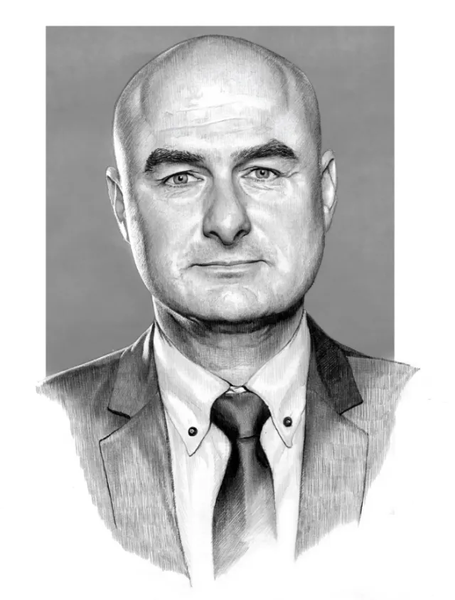 Black & White Portrait of bald man