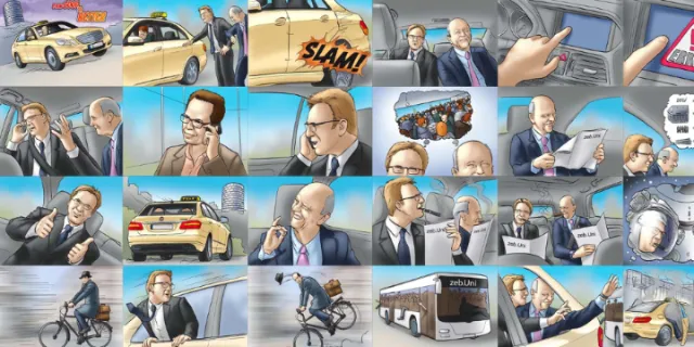 Sequence showing businessman dealing with car trouble and repair attempts by Carsten Mell