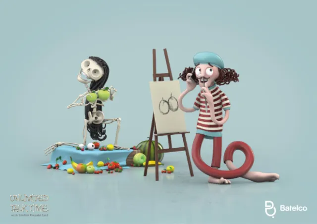 3d skeleton painting