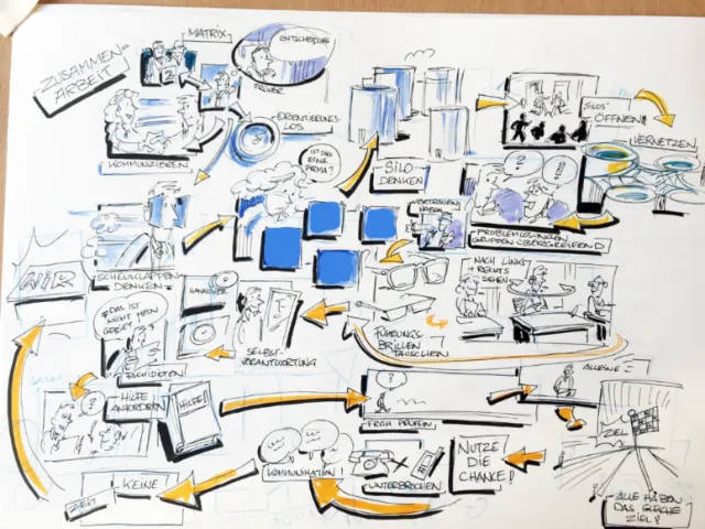 Pencil sketch storyboard illustration