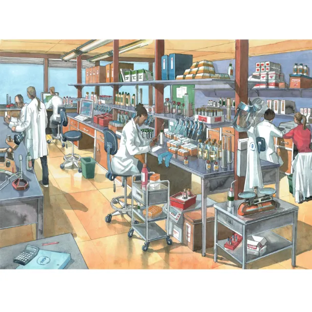 MSKCC commissioned Liam O'Farrell to create science laboratory