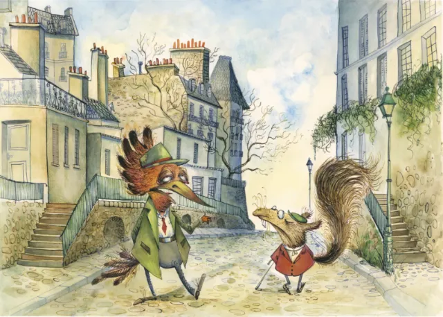 Watercolor painting of Montmartre