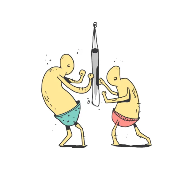 Graphic illustrations of people practicing boxing