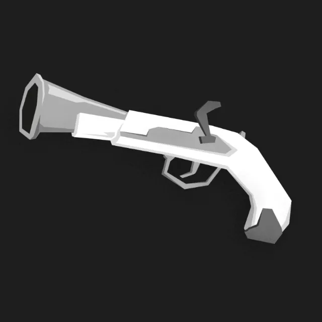 Black and white illustration of gun