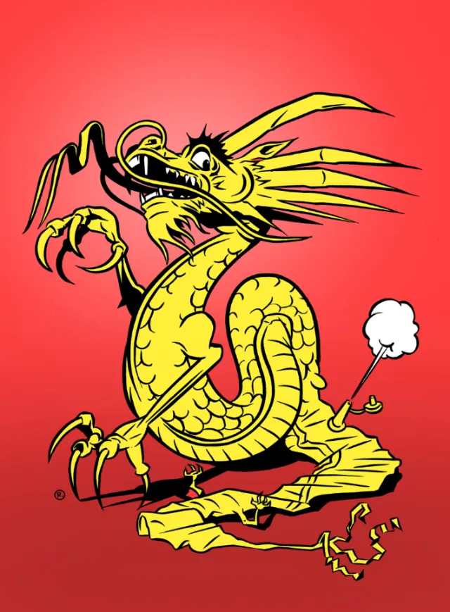 Graphic Golden Dragon