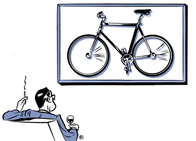 Man watching cycle frame
