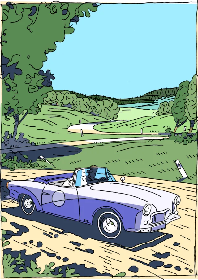 Graphic relaxing in country side