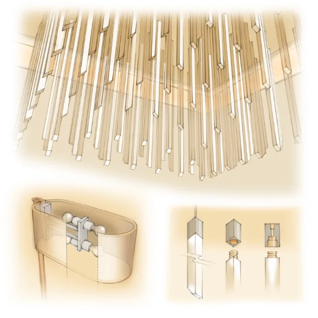 acrylic rod, lighting design, chandelier,