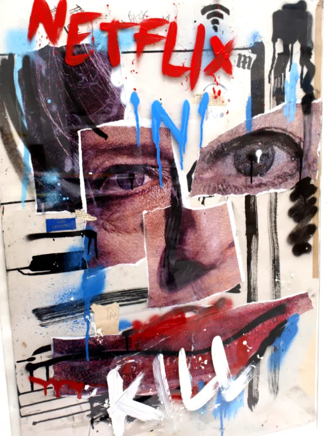 Graphic Netflix with face made of cut paper