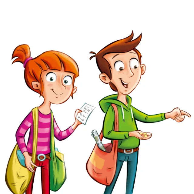 Character design of boy and girl