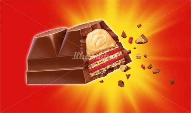 Computer generated Broken chocolate bar
