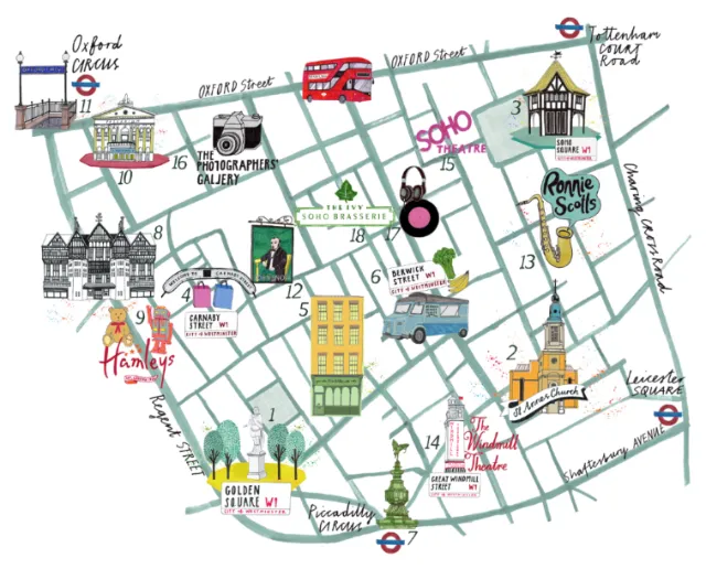 Oxford street map illustration