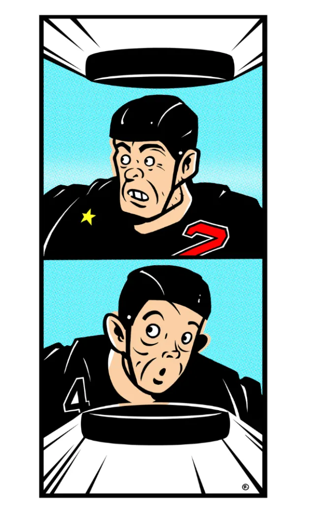 Collage of ice hockey player