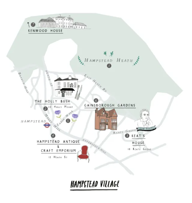 Hampstead Village map drawing