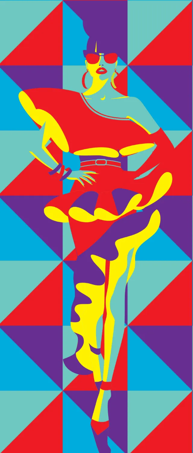 Graphic illustration of fashion lady 