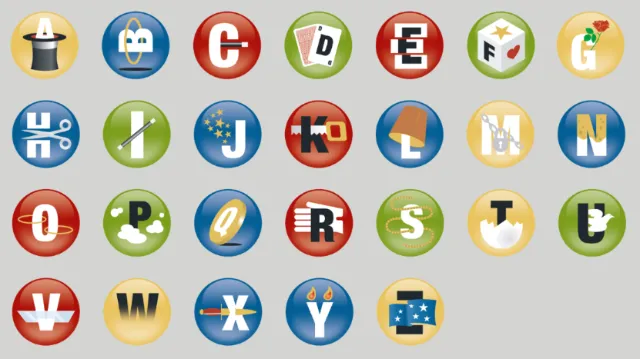 Icons illustration of alphabets