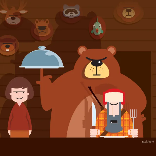 Digital Illustration of serving bear