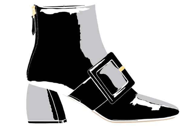 black and grey clipart of womens boot