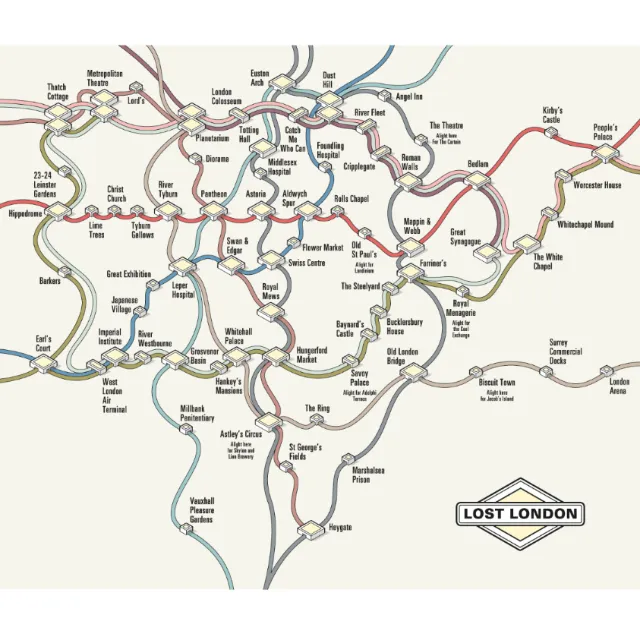 Lost London vector map illustration