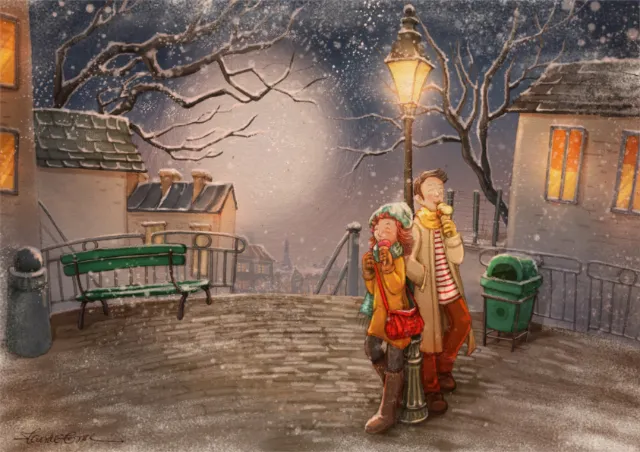 children girls under street light