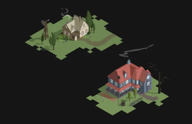 Graphic illustration of Houses