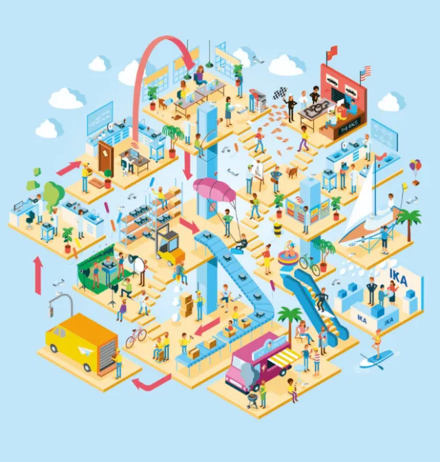 Graphic art of city mall