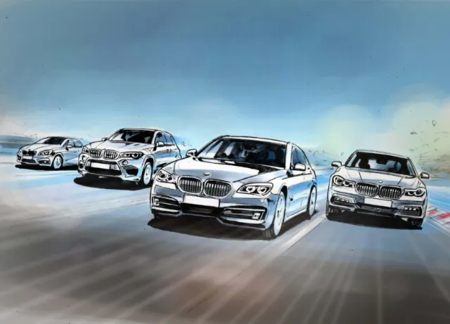 Graphic design of bmw car