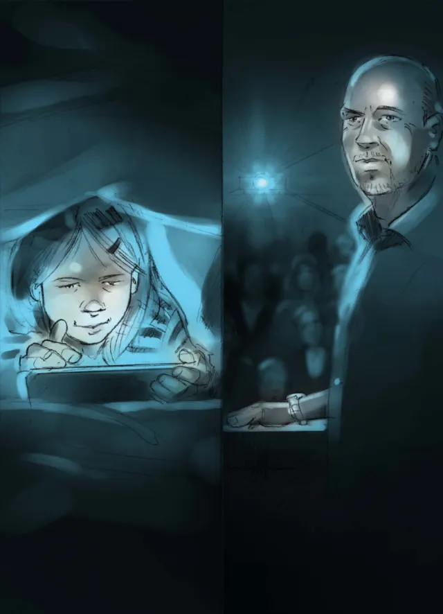 Graphic design of night playing game