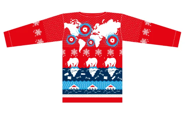 Holiday sweater with polar bears and Arctic map by Tobias Wandres