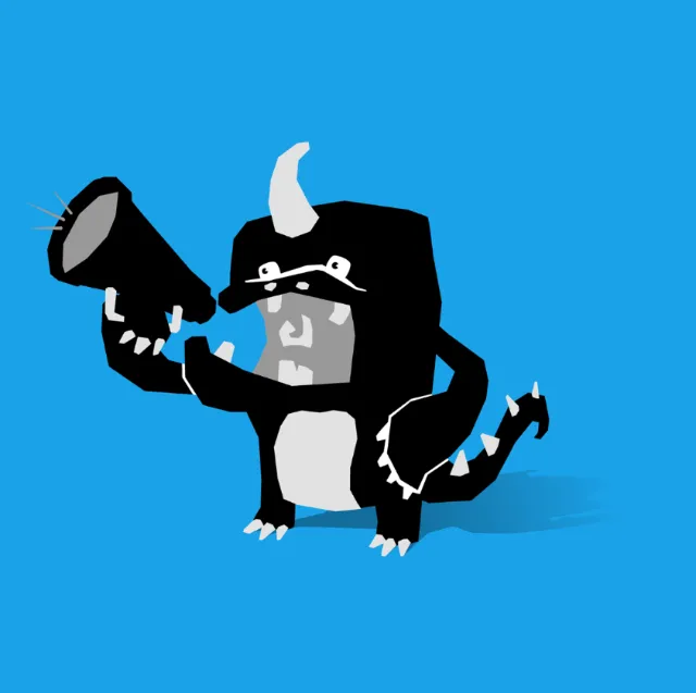 illustration of animal with sound box