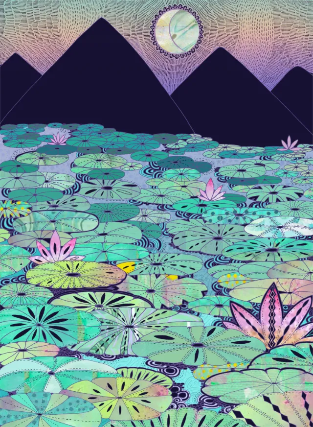 Decorative nature with hills
